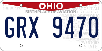 OH license plate GRX9470