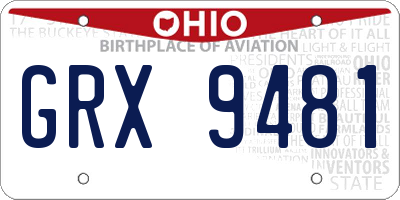 OH license plate GRX9481