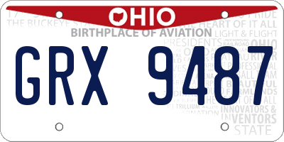 OH license plate GRX9487