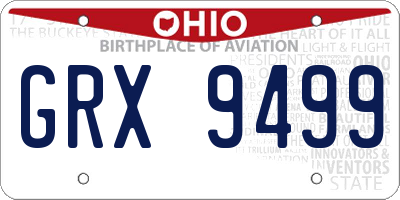 OH license plate GRX9499