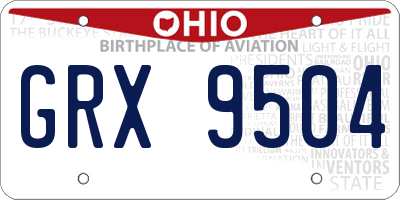 OH license plate GRX9504
