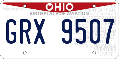 OH license plate GRX9507