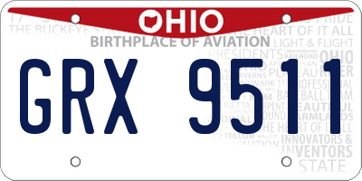 OH license plate GRX9511