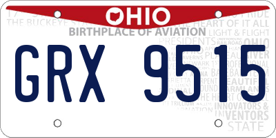 OH license plate GRX9515