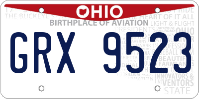 OH license plate GRX9523