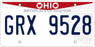 OH license plate GRX9528