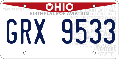 OH license plate GRX9533
