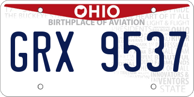 OH license plate GRX9537