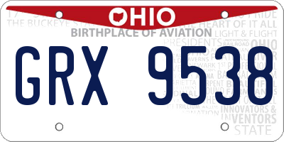 OH license plate GRX9538