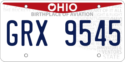 OH license plate GRX9545