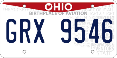 OH license plate GRX9546