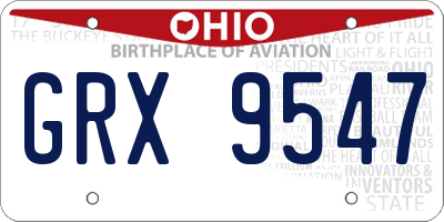 OH license plate GRX9547