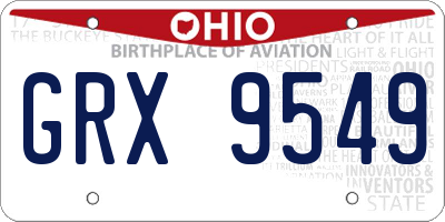 OH license plate GRX9549