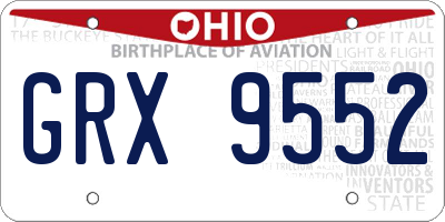 OH license plate GRX9552