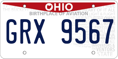 OH license plate GRX9567