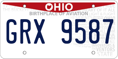 OH license plate GRX9587