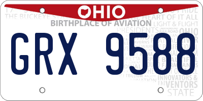 OH license plate GRX9588