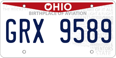 OH license plate GRX9589