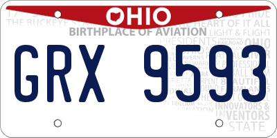 OH license plate GRX9593