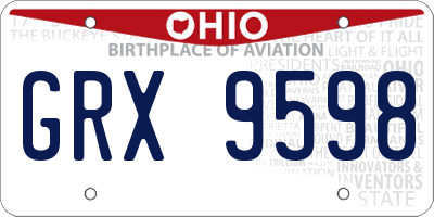 OH license plate GRX9598