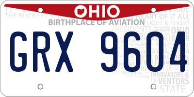 OH license plate GRX9604