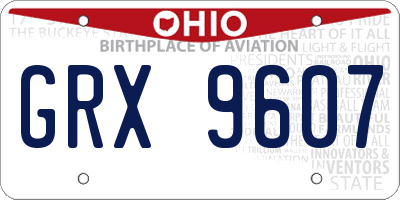 OH license plate GRX9607