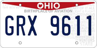 OH license plate GRX9611