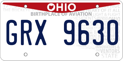 OH license plate GRX9630