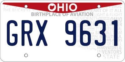 OH license plate GRX9631
