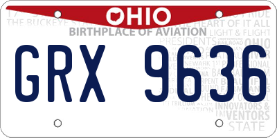 OH license plate GRX9636