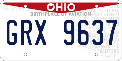 OH license plate GRX9637