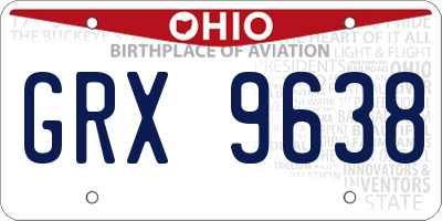 OH license plate GRX9638
