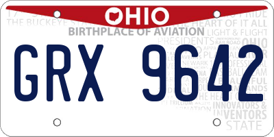 OH license plate GRX9642