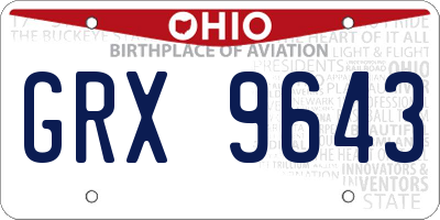 OH license plate GRX9643