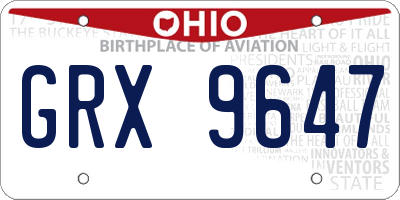 OH license plate GRX9647