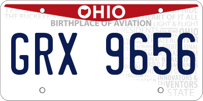 OH license plate GRX9656