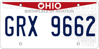 OH license plate GRX9662