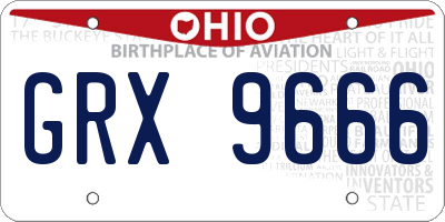 OH license plate GRX9666