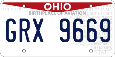 OH license plate GRX9669