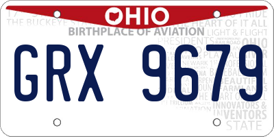 OH license plate GRX9679