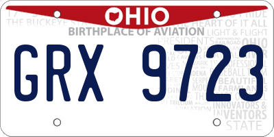 OH license plate GRX9723