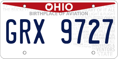 OH license plate GRX9727