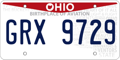 OH license plate GRX9729