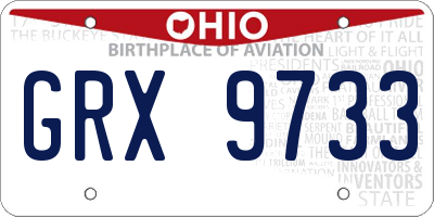 OH license plate GRX9733