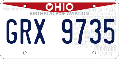 OH license plate GRX9735