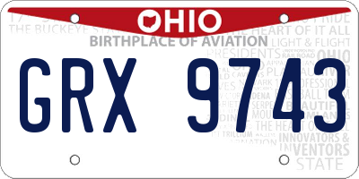 OH license plate GRX9743