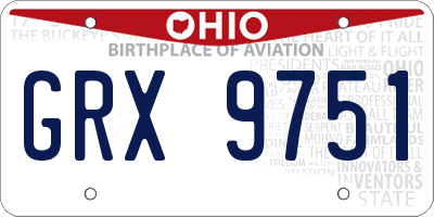 OH license plate GRX9751