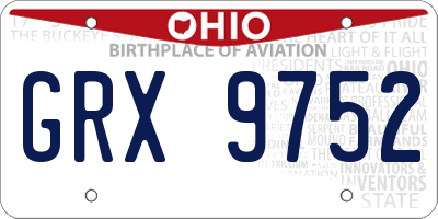 OH license plate GRX9752