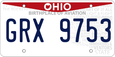 OH license plate GRX9753