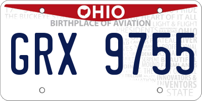 OH license plate GRX9755